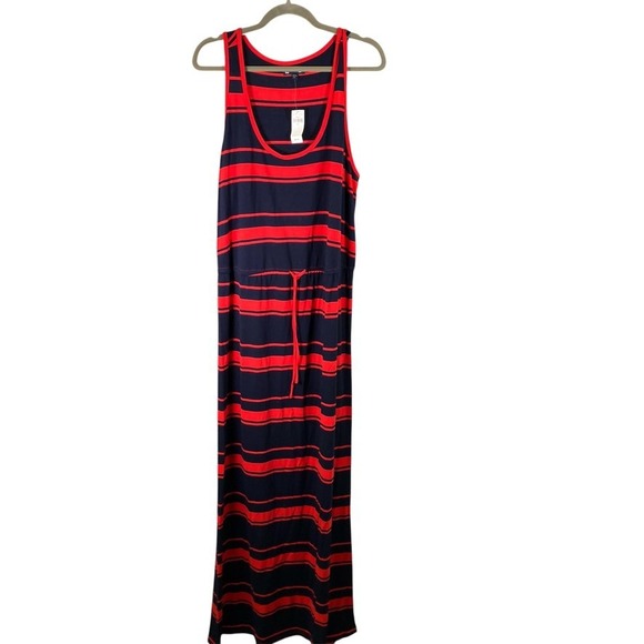 GAP Dresses & Skirts - Gap Maxi Dress XXL Womens Striped Sleeveless Casual Red Blue Knit‎ New